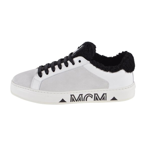 MCM Women's Shearling Contrast Logo Sneakers Shoes - Picture 6 of 9